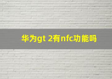 华为gt 2有nfc功能吗